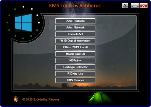 جميع التفعيلات المهمه لنسخ الويندوز والاوفيس Ratiborus KMS Tools15.12.2018