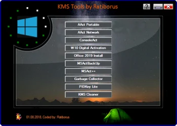 جميع التفعيلات المهمه لنسخ الويندوز والاوفيس Ratiborus KMS Tools 01.01.2019