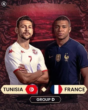 اهداف مباراة تونس وفرنسا 1-0 كاس العالم قطر 2022