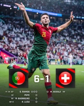 اهداف مباراة البرتغال وسويسرا 6-1 كاس العالم قطر 2022